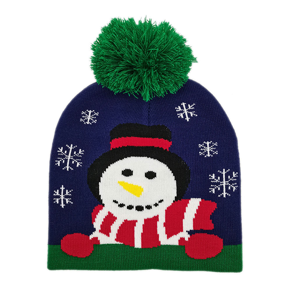 HATEGORY Snowman Snowflake Pom Pom Beanie Hat