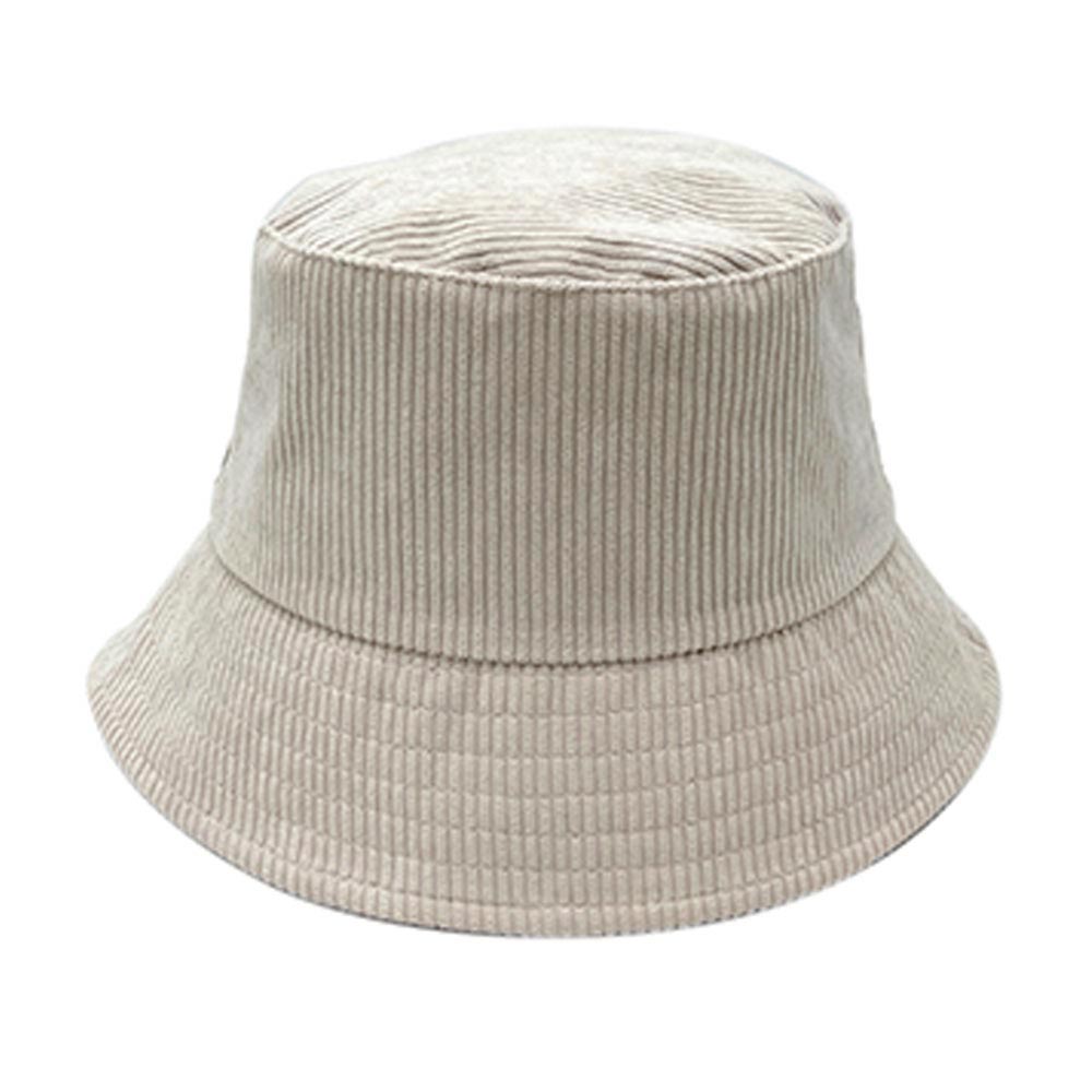 HATEGORY Solid Corduroy Bucket Hat