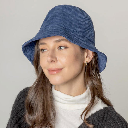 HATEGORY Solid Corduroy Bucket Hat