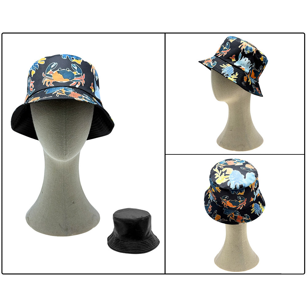 HATEGORY Reversible Crab Print Bucket Hat