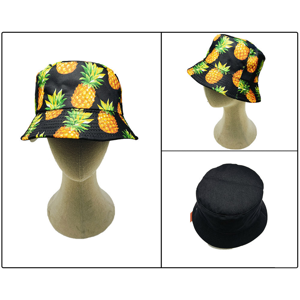 HATEGORY Reversible Pineapple Print Bucket Hat