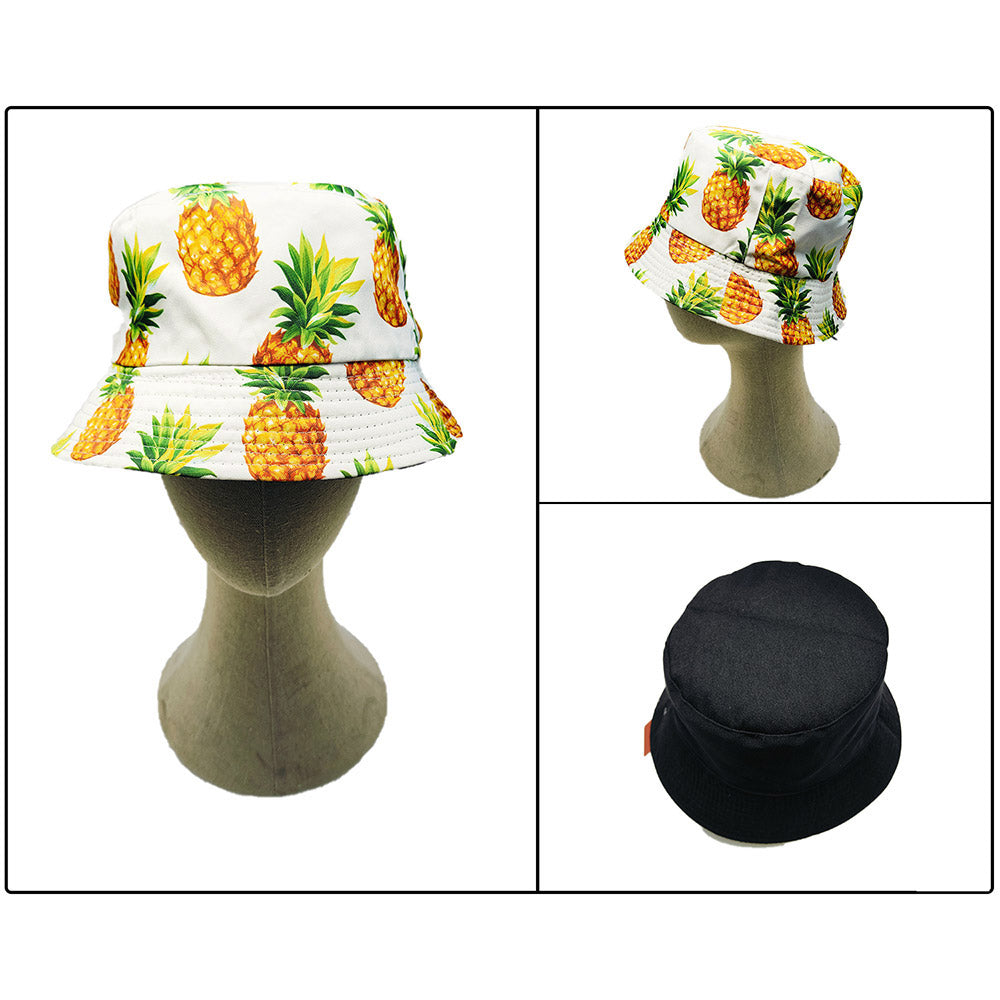 HATEGORY Reversible Pineapple Print Bucket Hat