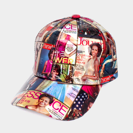 HATEGORY Mixed Picture Print Patent Baseball Cap