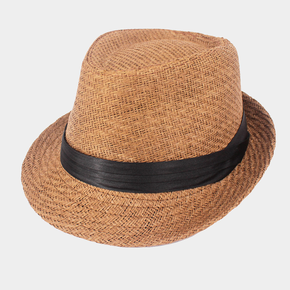 HATEGORY Basic Straw Fedora Hat