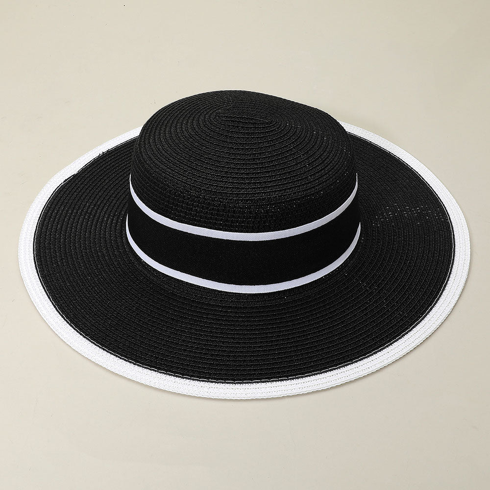 HATEGORY Woven Wide Brim Boater Hat