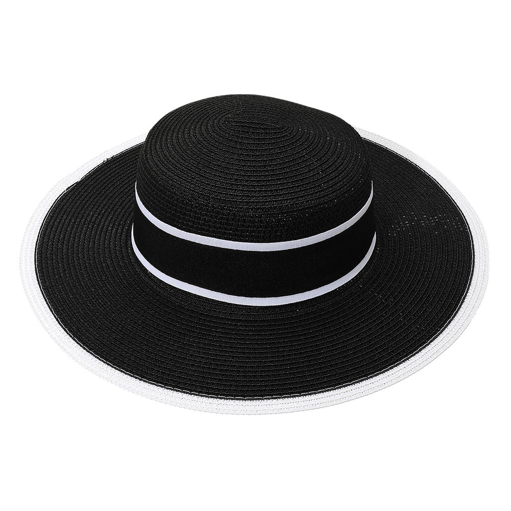 HATEGORY Woven Wide Brim Boater Hat