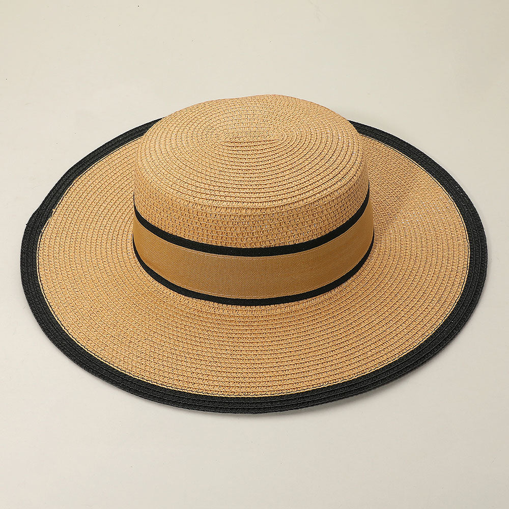 HATEGORY Woven Wide Brim Boater Hat