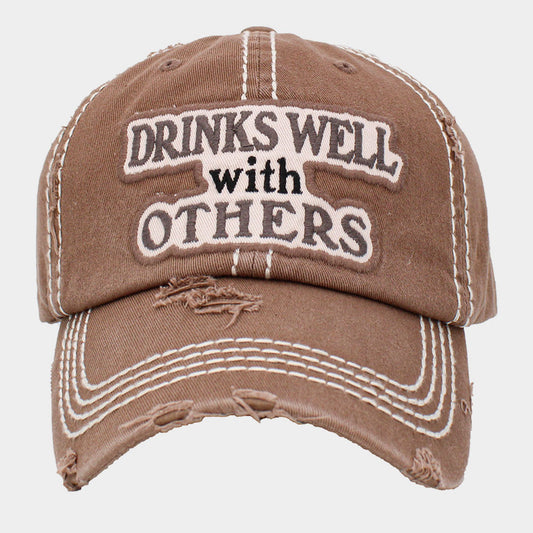 HATEGORY DRINKS WELL with OTHERS Vintage Baseball Cap
