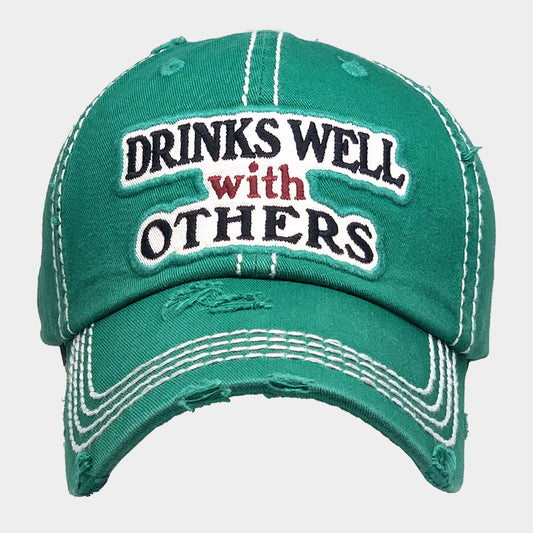HATEGORY DRINKS WELL with OTHERS Vintage Baseball Cap
