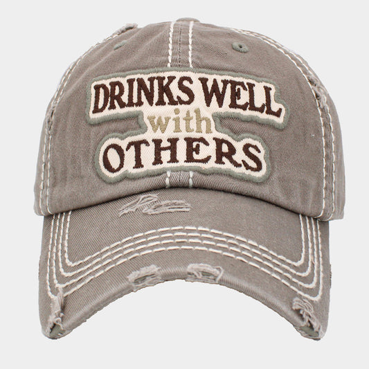 HATEGORY DRINKS WELL with OTHERS Vintage Baseball Cap