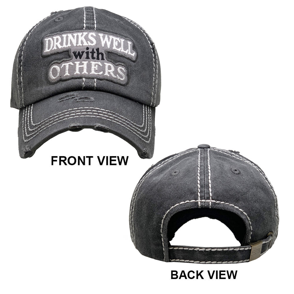HATEGORY DRINKS WELL with OTHERS Vintage Baseball Cap