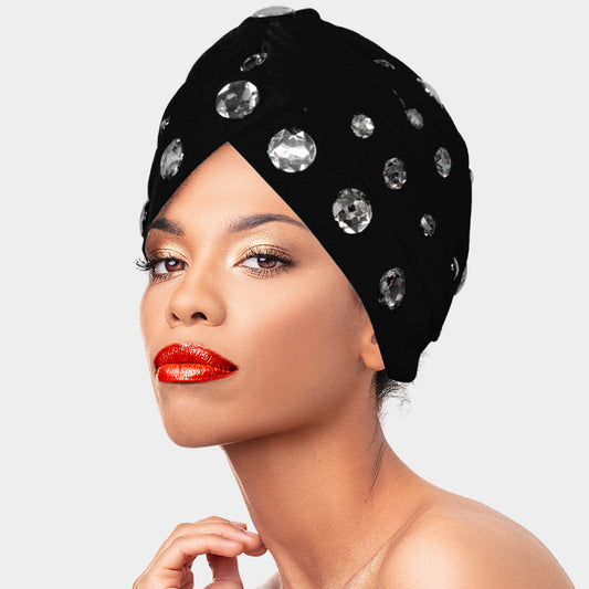 HATEGORY Round Stone Knot Turban Beanie Hat