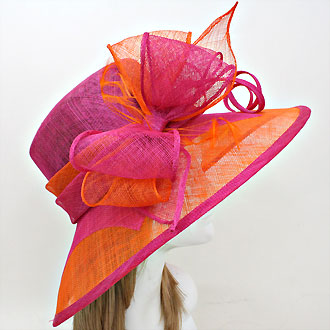 HATEGORY Feather Bow Sinamay Straw Hat