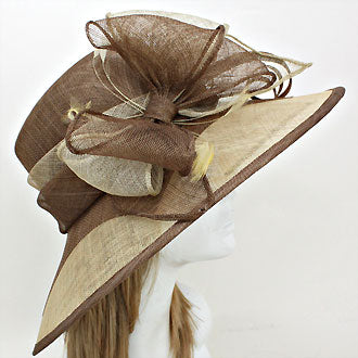 HATEGORY Feather Bow Sinamay Straw Hat