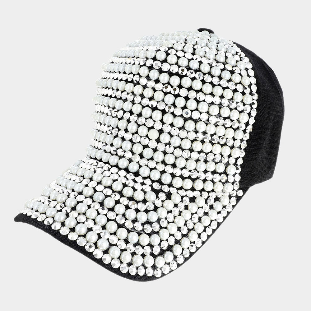 HATEGORY Pearl Bling Studded Baseball Cap