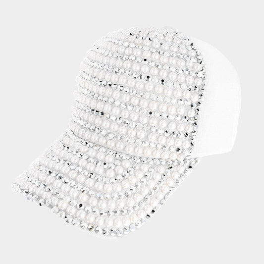 HATEGORY Pearl Bling Studded Baseball Cap