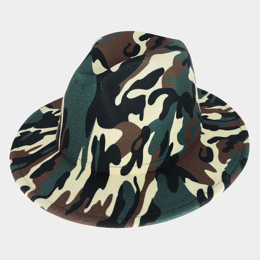 HATEGORY Camouflage Patterned Panama Hat