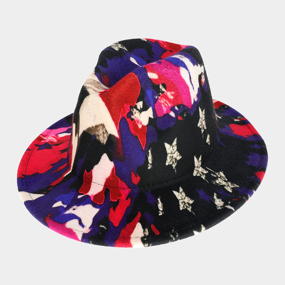 HATEGORY Abstract Patterned Panama Hat