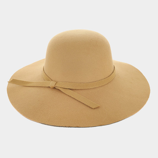 HATEGORY Ribbon Band Pointed Wide Brimmed Floppy Hat