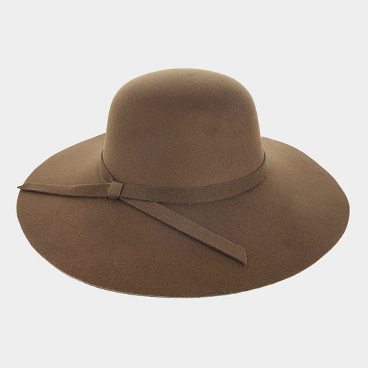HATEGORY Ribbon Band Pointed Wide Brimmed Floppy Hat