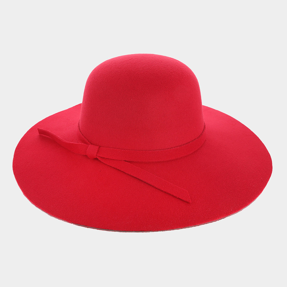 HATEGORY Ribbon Band Pointed Wide Brimmed Floppy Hat