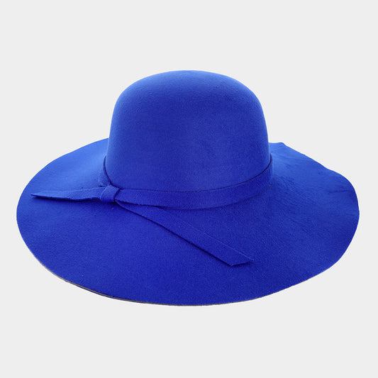 HATEGORY Ribbon Band Pointed Wide Brimmed Floppy Hat