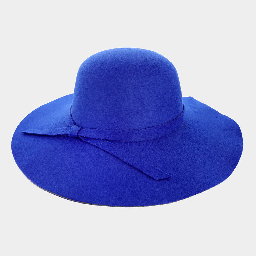 HATEGORY Ribbon Band Pointed Wide Brimmed Floppy Hat