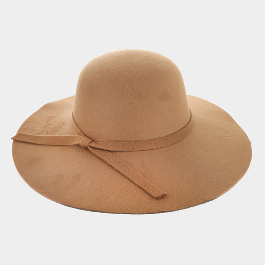 HATEGORY Ribbon Band Pointed Wide Brimmed Floppy Hat