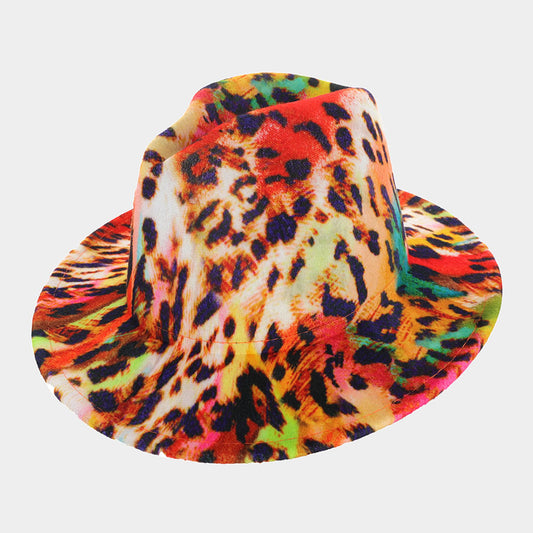 HATEGORY Leopard Patterned Panama Hat