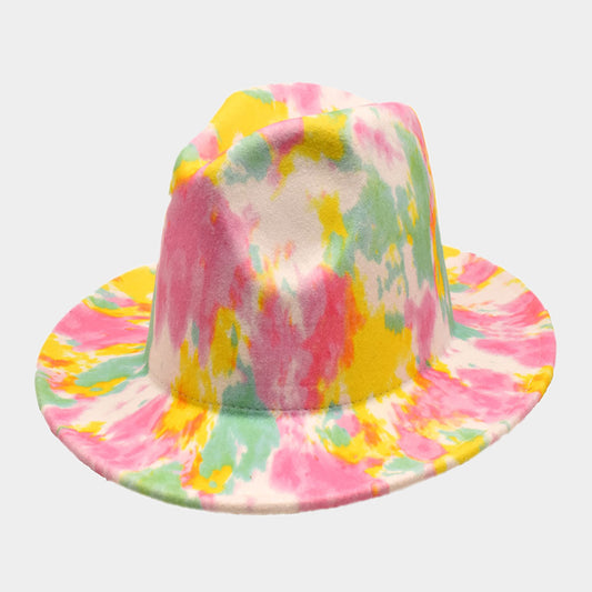 HATEGORY Tie Dye Patterned Panama Hat