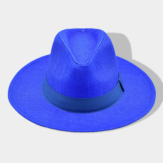 HATEGORY Solid Band Straw Fedora Sun Hat