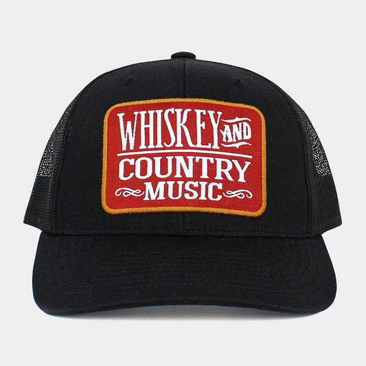 HATEGORY Whiskey and Country Music Message Mesh Back Baseball Cap