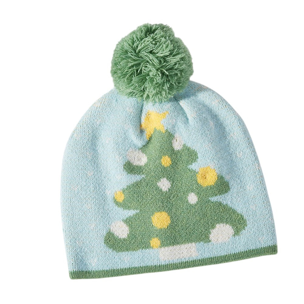 HATEGORY Cozy Christmas Tree Pom Pom Beanie Hat