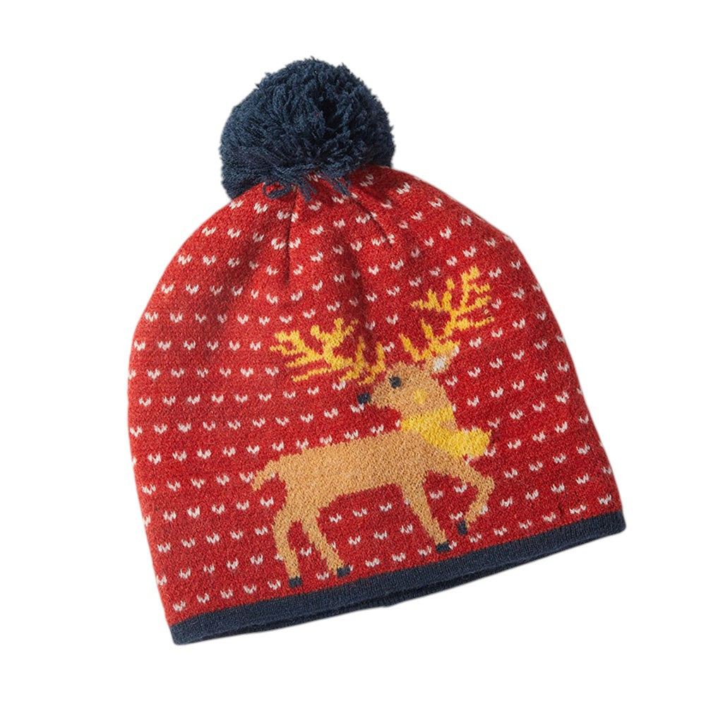HATEGORY Cozy Reindeer Pom Pom Beanie Hat
