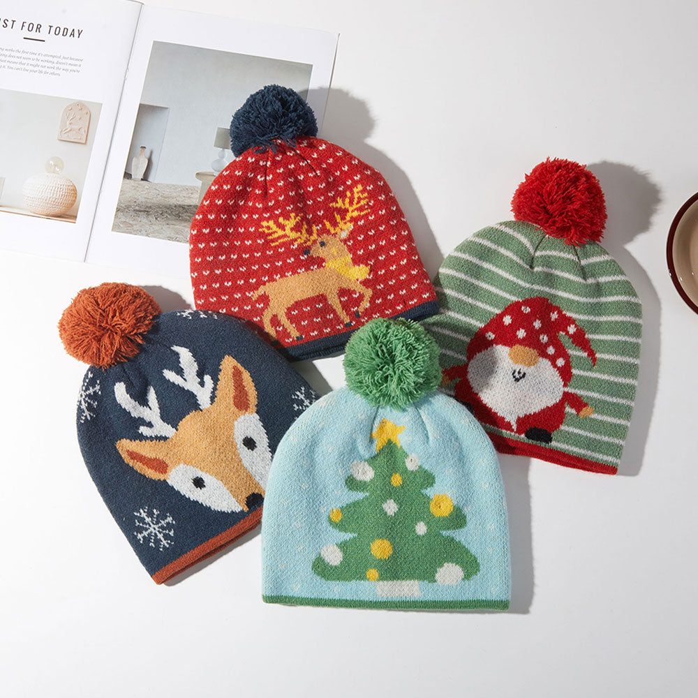 HATEGORY Cozy Christmas Gnome Pom Pom Beanie Hat