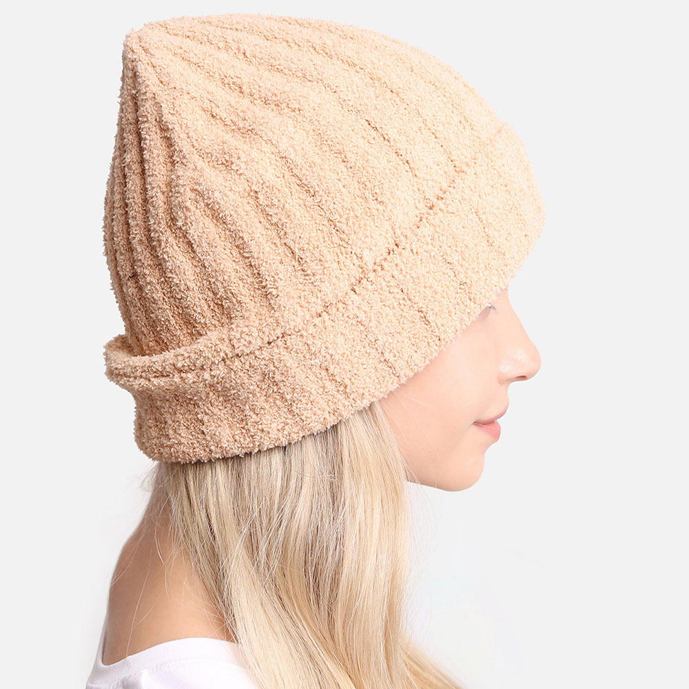 HATEGORY Soft Solid Knit Beanie Hat