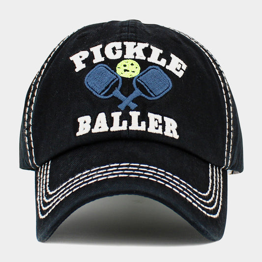 HATEGORY Pickleball Pickle Baller Message Vintage Baseball Cap