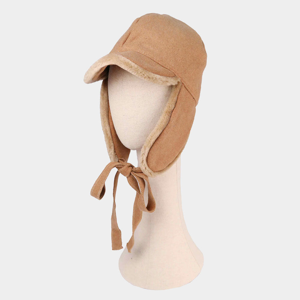 HATEGORY Wool Trapper Ribbon Closure Hat