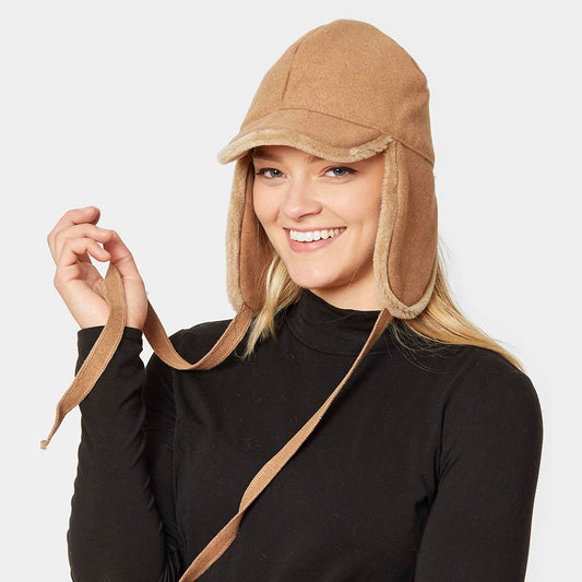 HATEGORY Wool Trapper Ribbon Closure Hat