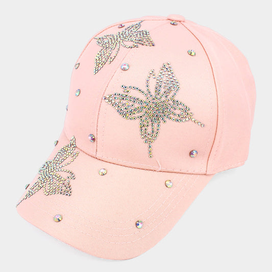 HATEGORY Bling Triple Butterfly Baseball Cap