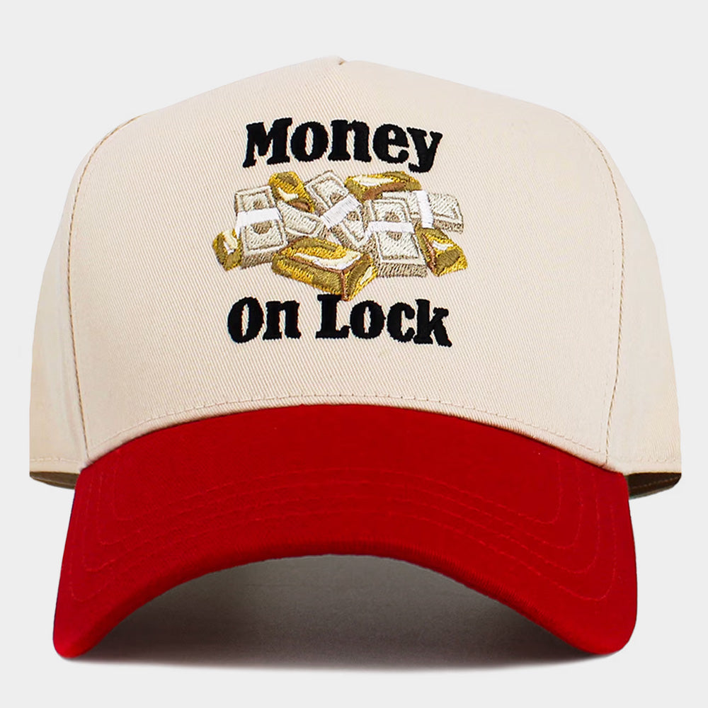 HATEGORY MONEY ON LOCK Message Embroidered Baseball Cap