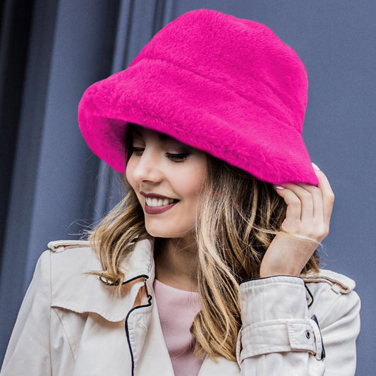 HATEGORY Faux Fur Bucket Hat