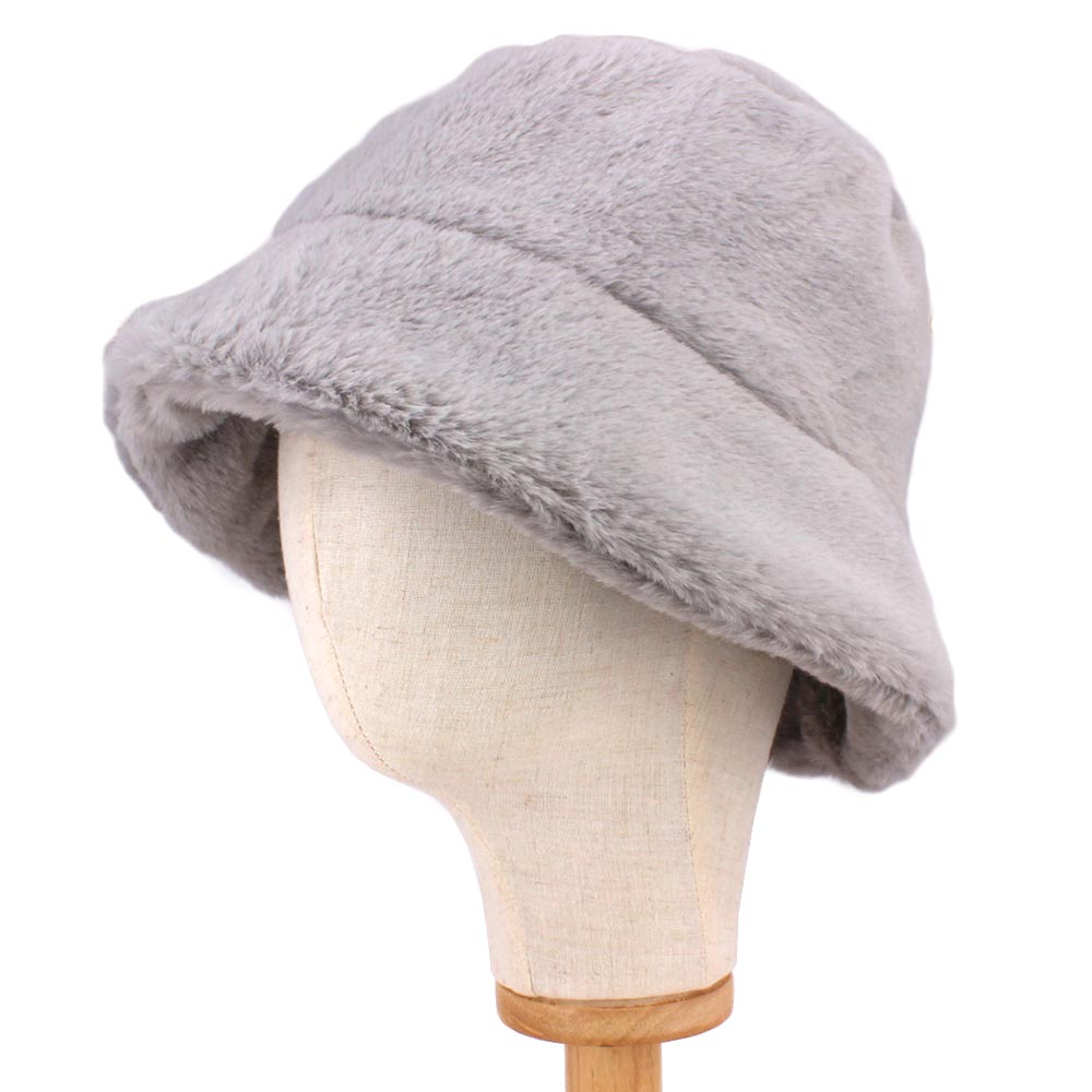 HATEGORY Faux Fur Bucket Hat