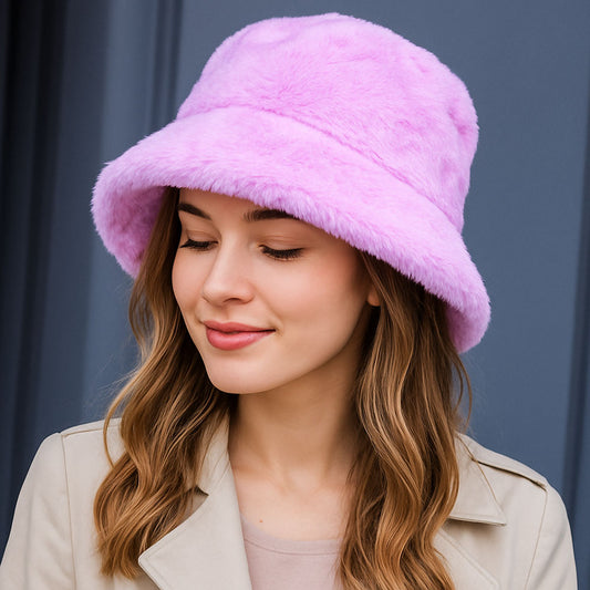 HATEGORY Faux Fur Bucket Hat