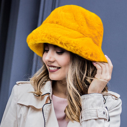 HATEGORY Faux Fur Bucket Hat