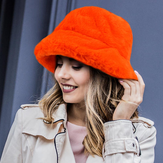 HATEGORY Faux Fur Bucket Hat