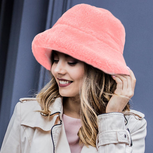 HATEGORY Faux Fur Bucket Hat