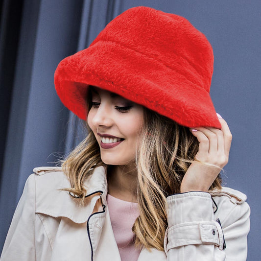 HATEGORY Faux Fur Bucket Hat