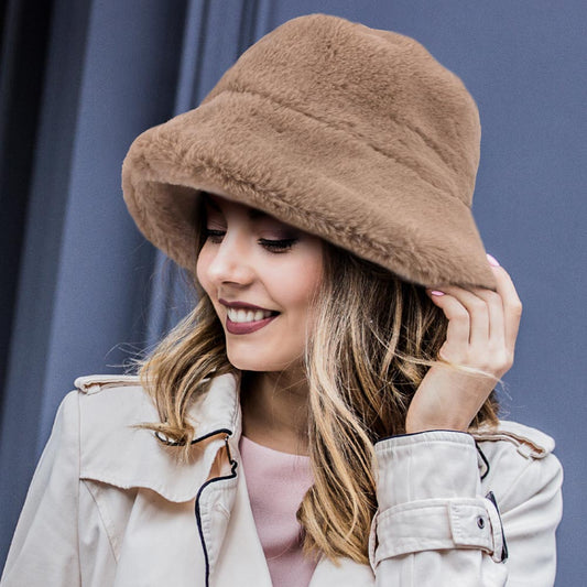 HATEGORY Faux Fur Bucket Hat