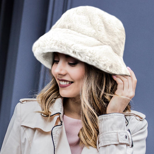 HATEGORY Faux Fur Bucket Hat